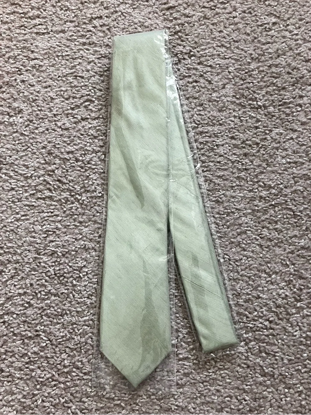 NEW The Tie Bar Linen Row Sage Green Tie Men’s Size Modern 2026-713